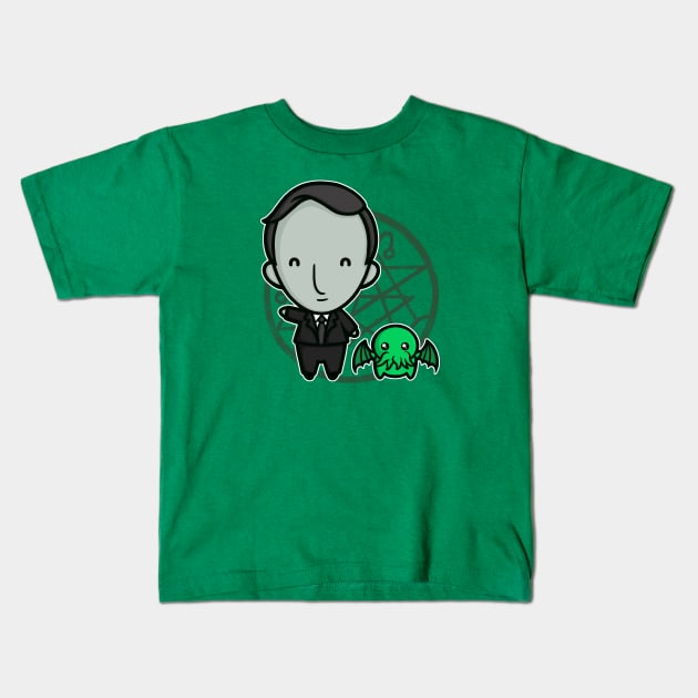 Lovecraft and Friend Kids T-Shirt by perdita00